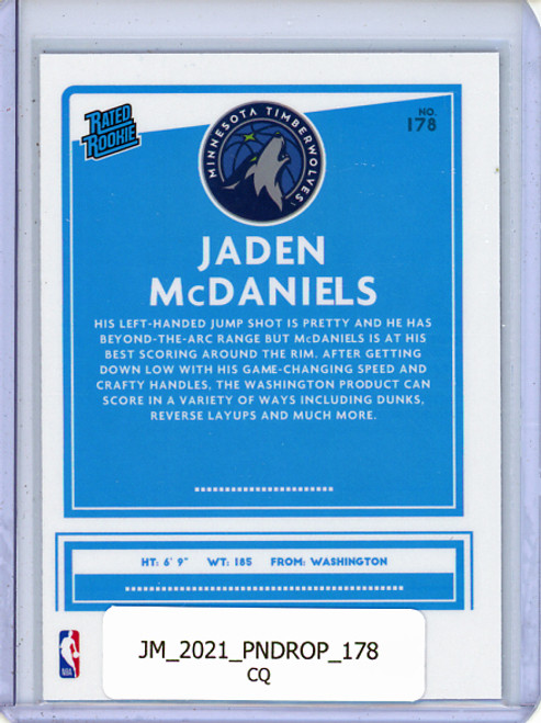 Jaden McDaniels 2020-21 Donruss Optic #178 (CQ)