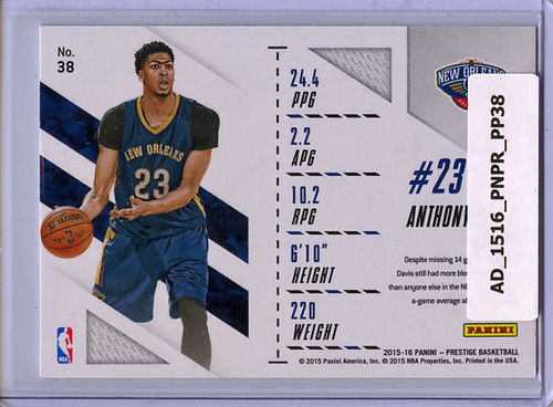 Anthony Davis 2015-16 Prestige, Prestigious Pros #38