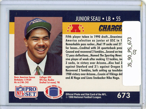 Junior Seau 1990 Pro Set #673 (CQ)