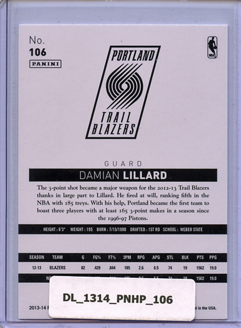 Damian Lillard 2013-14 Hoops #106