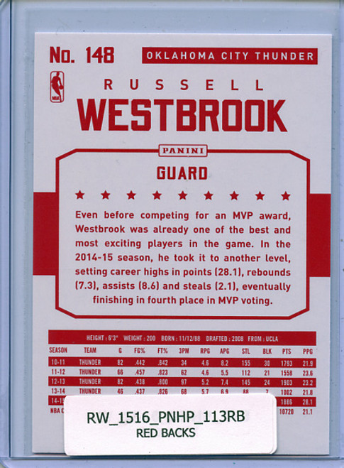Russell Westbrook 2015-16 Hoops #148 Red Backs