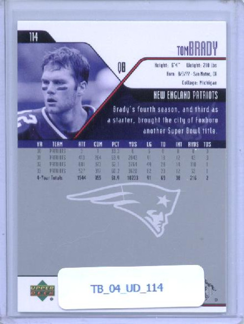 Tom Brady 2004 Upper Deck #114