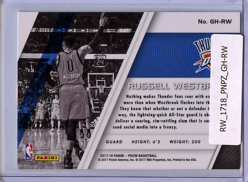 Russell Westbrook 2017-18 Prizm, Get Hyped! #GH-RW