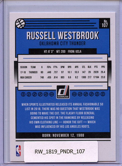 Russell Westbrook 2018-19 Donruss #107