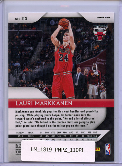 Lauri Markkanen 2018-19 Prizm #110 Pink Ice