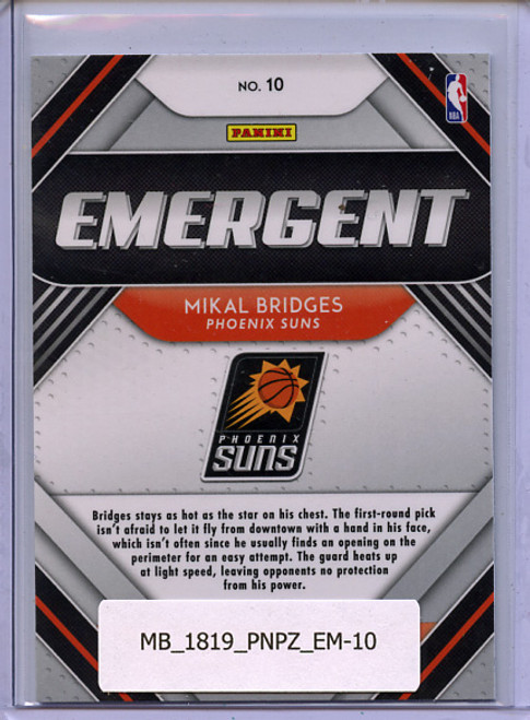 Mikal Bridges 2018-19 Prizm, Emergent #10