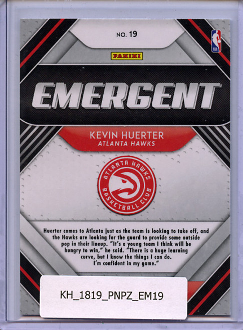 Kevin Huerter 2018-19 Prizm, Emergent #19