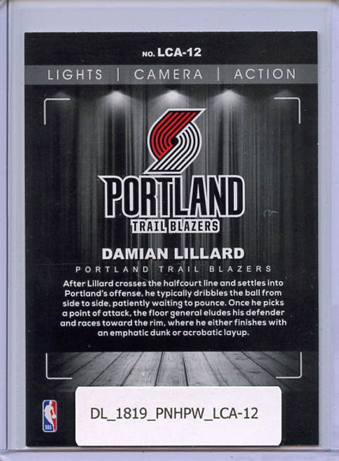 Damian Lillard 2018-19 Hoops, Lights Camera Action #LCA-12 Winter