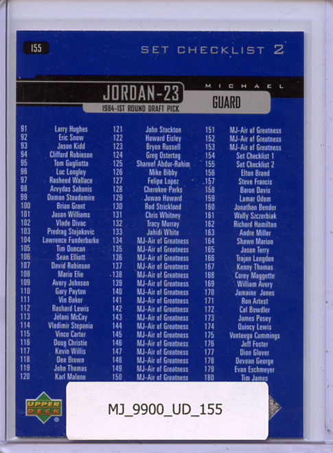 Michael Jordan 1999-00 Upper Deck #155 Checklist