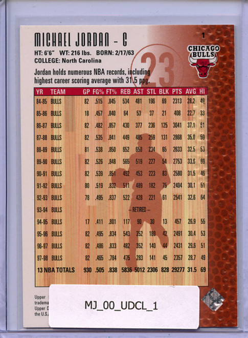 Michael Jordan 2000 Upper Deck Century Legends #1