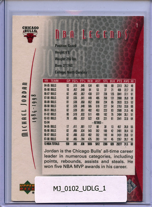 Michael Jordan 2001-02 Legends #1