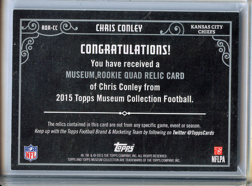 Chris Conley 2015 Museum Collection, Rookie Quad Relics #RQR-CC (#29/99)