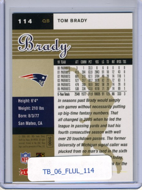 Tom Brady 2006 Fleer Ultra #114