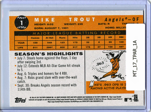 Mike Trout 2017 Archives #1A
