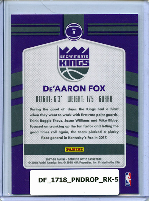 De'Aaron Fox 2017-18 Donruss Optic, Rookie Kings #5