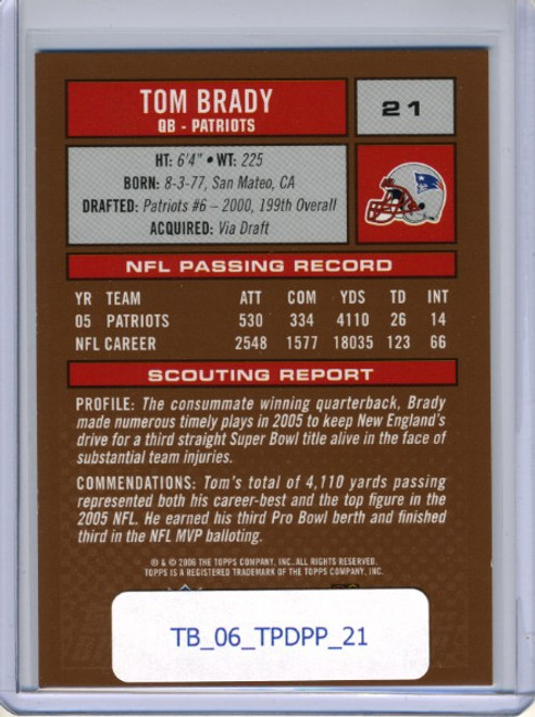 Tom Brady 2006 Topps Draft Picks and Prospects #21