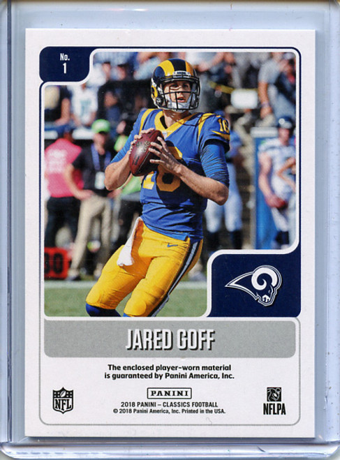 Jared Goff 2018 Classics, Classic Materials #1