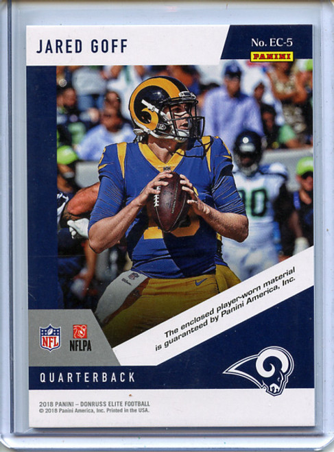 Jared Goff 2018 Donruss Elite, Elite Coverage Materials #EC-5