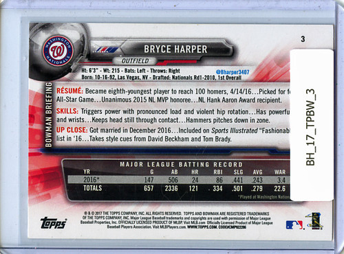 Bryce Harper 2017 Bowman #3