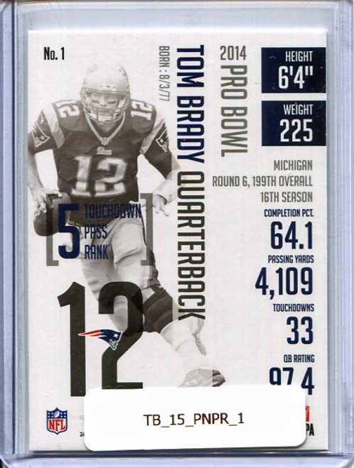 Tom Brady 2015 Prestige #1