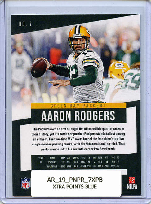 Aaron Rodgers 2019 Prestige #7 Xtra Points Blue