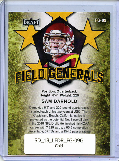 Sam Darnold 2018 Leaf Draft, Field Generals #FG-09 Gold