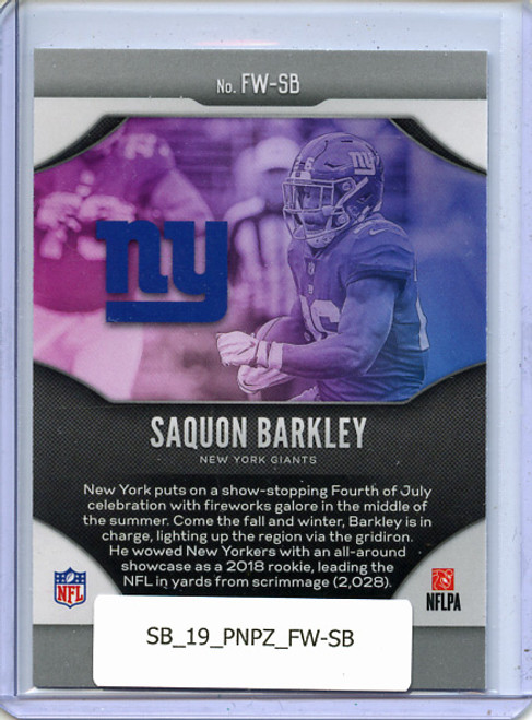 Saquon Barkley 2019 Prizm, Fireworks #FW-SB