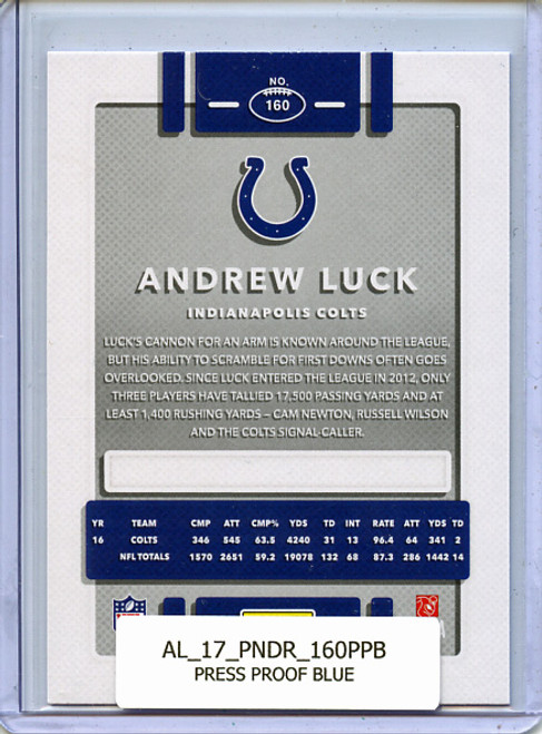 Andrew Luck 2017 Donruss #160 Press Proof Blue