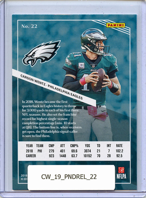 Carson Wentz 2019 Donruss Elite #22