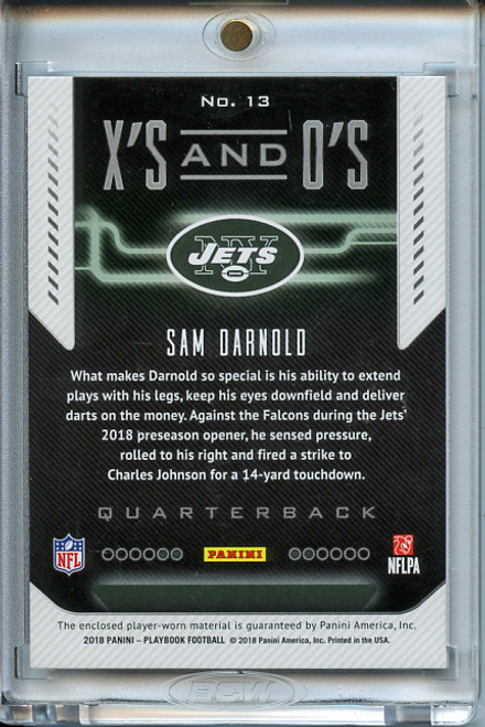 Sam Darnold 2018 Playbook, X's and O's #13 Jerseys Prime (#03/10)