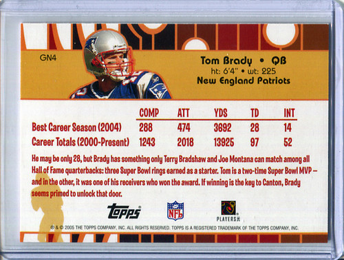 Tom Brady 2005 Topps, Golden Anniversary Gold Nuggets #GN4 (1)