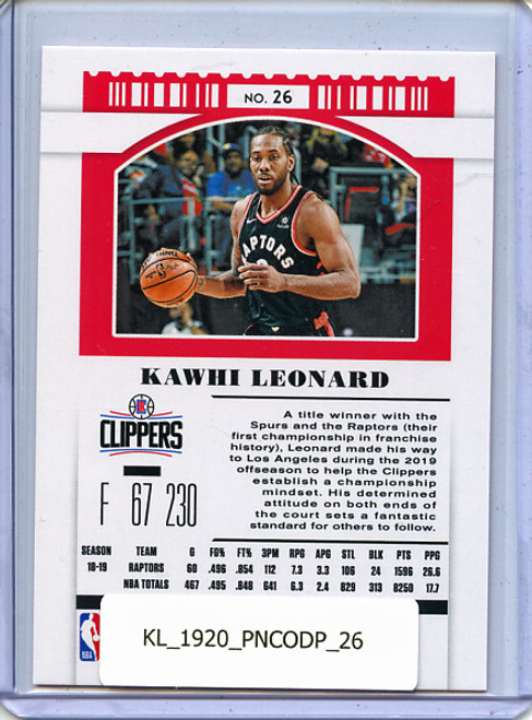 Kawhi Leonard 2019-20 Contenders Draft Picks #26