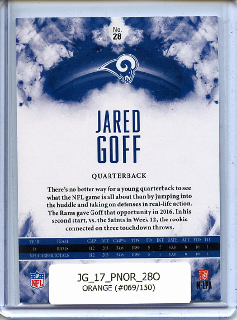 Jared Goff 2017 Origins #28 Orange (#069/150)