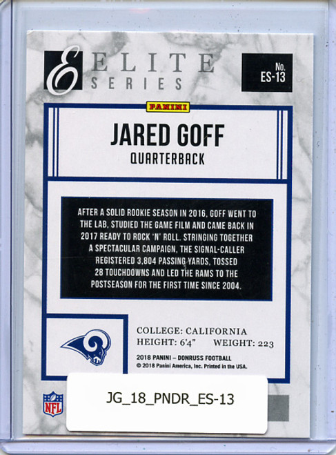 Jared Goff 2018 Donruss, Elite Series #ES-13