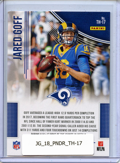 Jared Goff 2018 Donruss, Team Heroes #TH-17