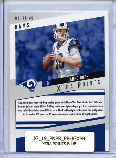 Jared Goff 2019 Prestige, Prestigious Pros #PP-JG Xtra Points Blue