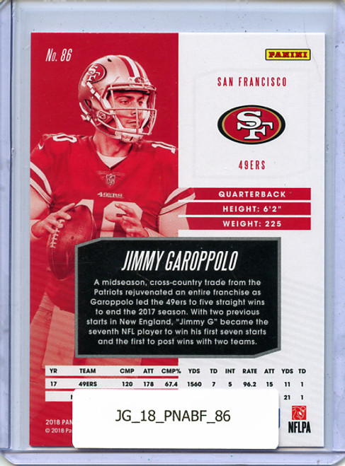 Jimmy Garoppolo 2018 Absolute #86