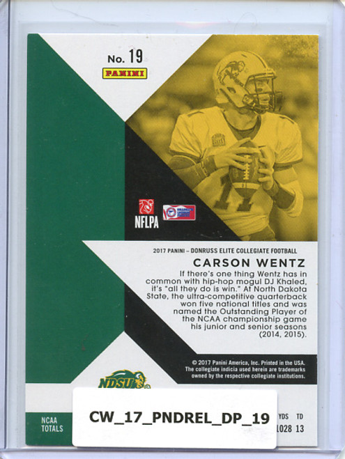 Carson Wentz 2017 Elite Draft Picks #19