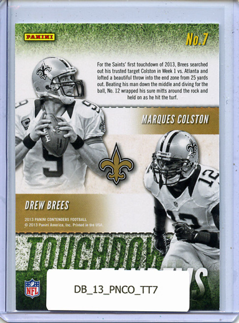 Drew Brees, Marques Colston 2013 Contenders, Touchdown Tandems #7