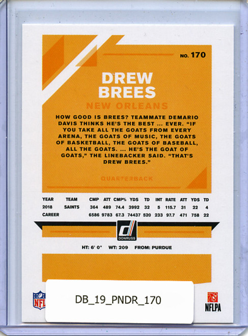 Drew Brees 2019 Donruss #170