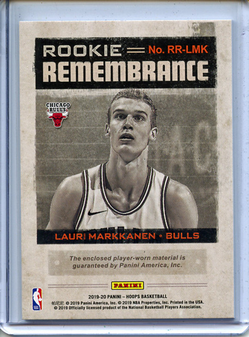 Lauri Markkanen 2019-20 Hoops, Rookie Remembrance Jerseys #RR-LMK