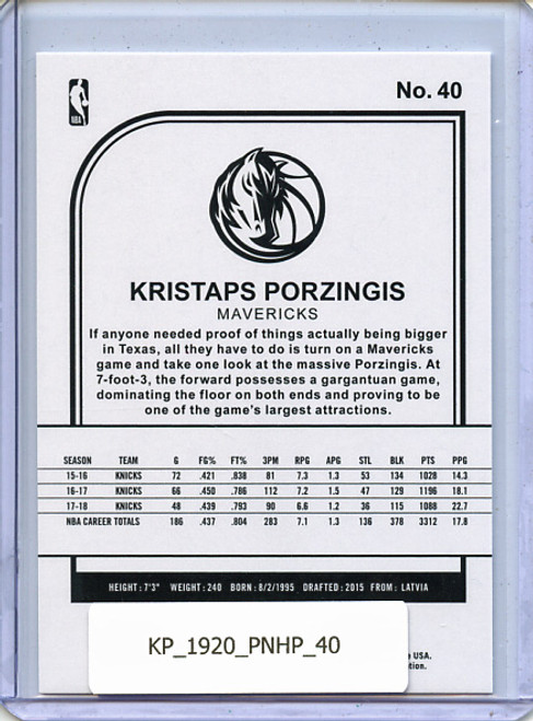 Kristaps Porzingis 2019-20 Hoops #40