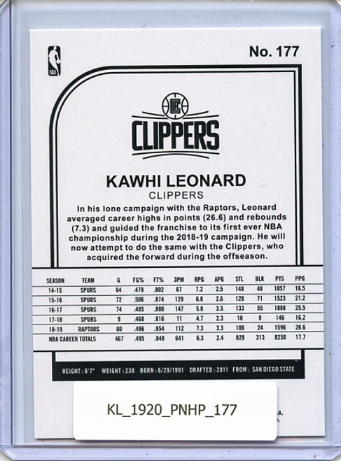 Kawhi Leonard 2019-20 Hoops #177