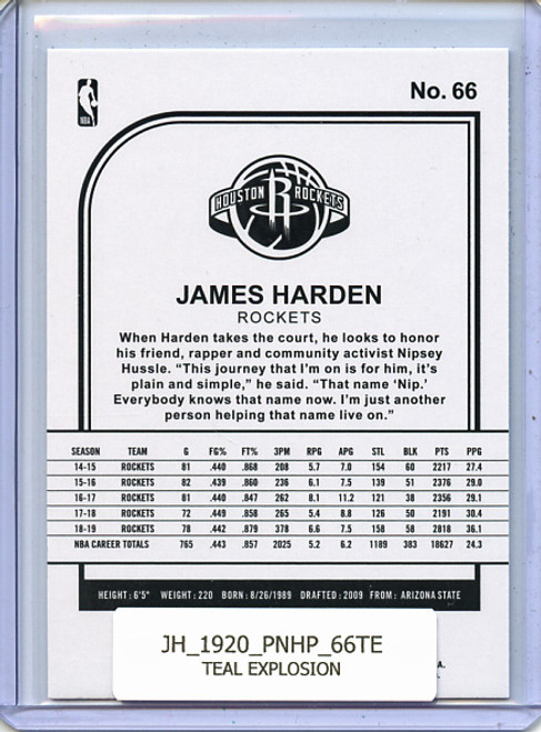 James Harden 2019-20 Hoops #66 Teal Explosion