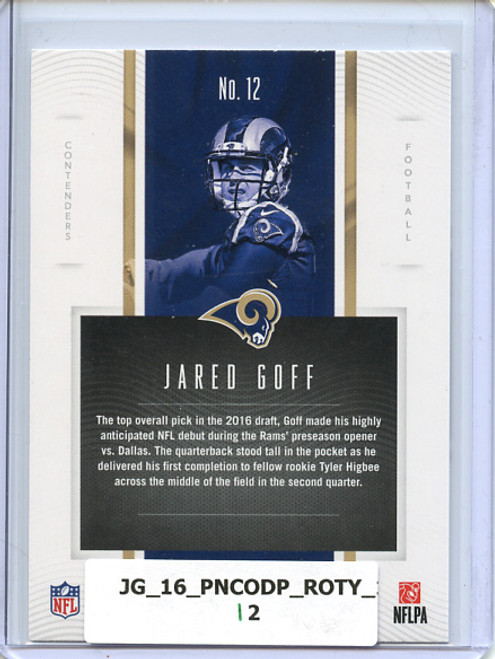 Jared Goff 2016 Contenders, Rookie of the Year Contenders #12