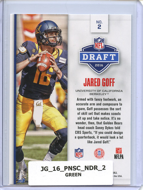 Jared Goff 2016 Score, NFL Draft #2 Green