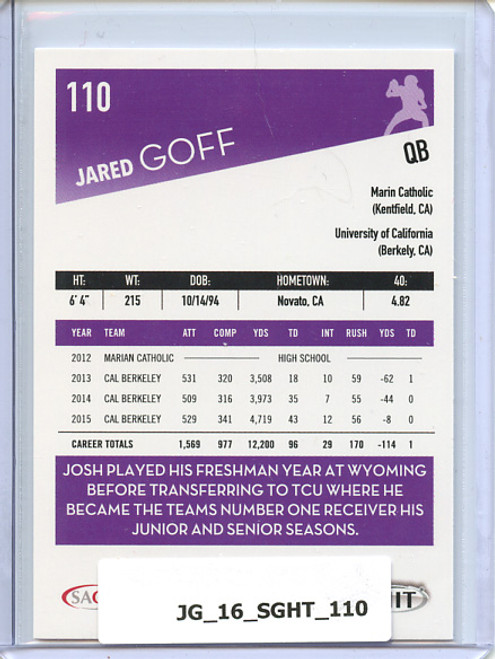 Jared Goff 2016 Sage Hit #110