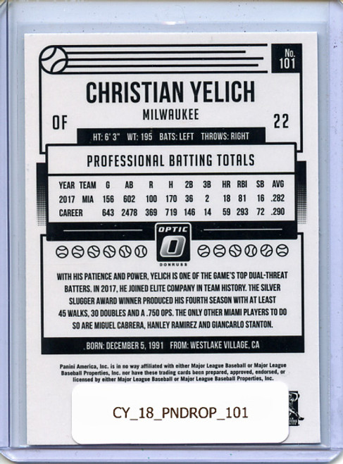 Christian Yelich 2018 Donruss Optic #101
