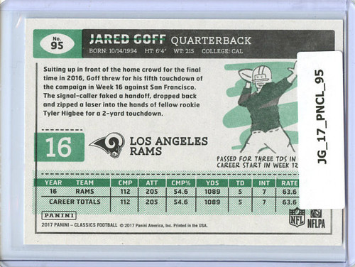 Jared Goff 2017 Classics #95