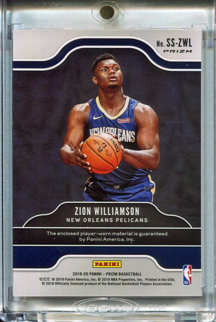 Zion Williamson 2019-20 Prizm, Sensational Swatches #SS-ZWL Orange Ice (3)
